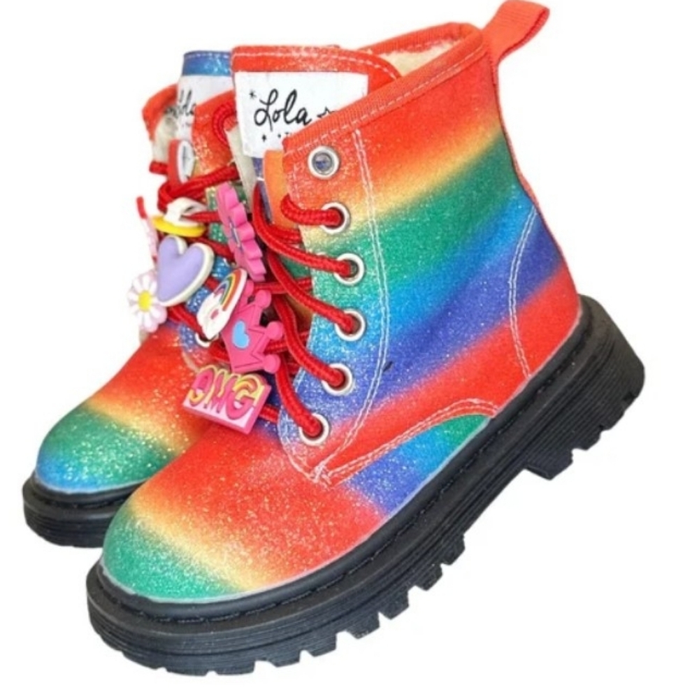 Lola Multicolor Glitter Kids Boots